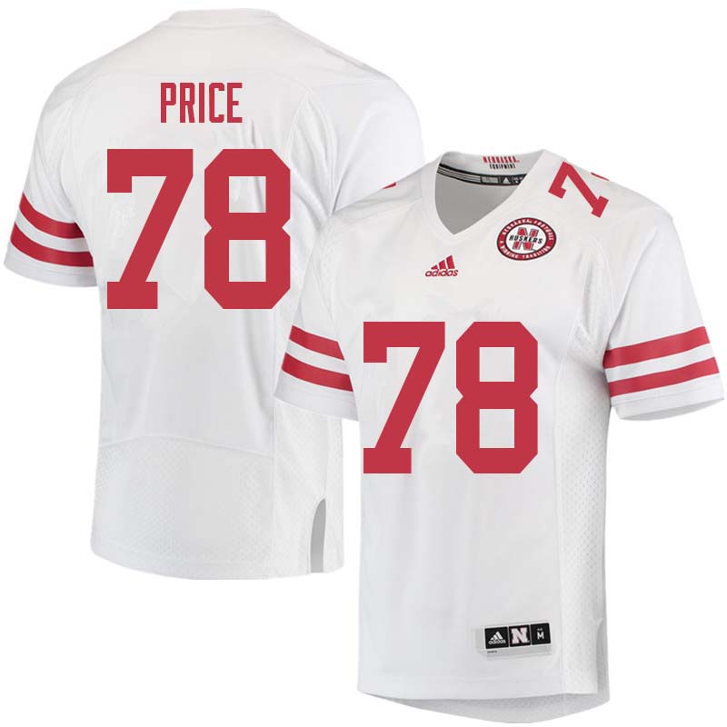 Men #78 Givens Price Nebraska Cornhuskers College Football Jerseys Sale-White